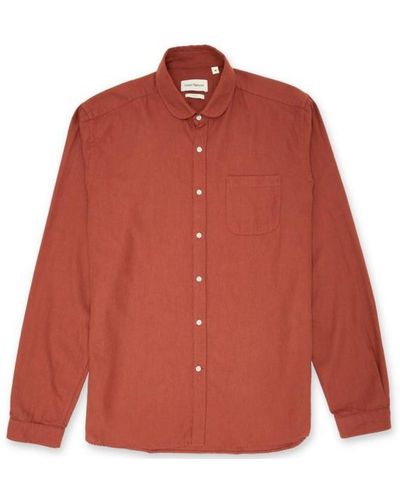 Oliver Spencer Camisa Cuello Eton Naranja Quemado - Rojo
