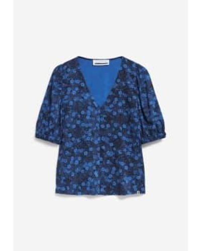 ARMEDANGELS Saarita Lenzingtm Ecoverotm Viscose Floral Blouse - Blu