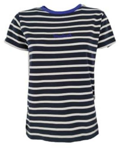 Woolrich Camiseta jersey a rayas donna melton stripe - Azul