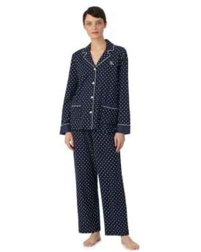 Ralph Lauren Pyjama mit marineblauen Punkten