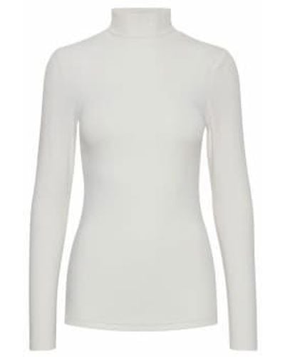 B.Young Off Pamila Roll Neck Top Uk 8 - White