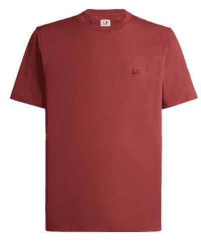 C.P. Company Jersey Logo Patch Tee Bud M - Red