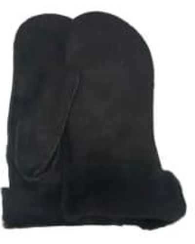 Made by moi Selection Wooled Skin Mittens Leather - Black