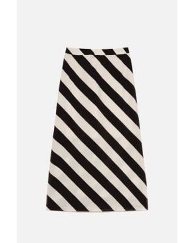Compañía Fantástica Cruela Striped Asymmetric Skirt Xs - Black