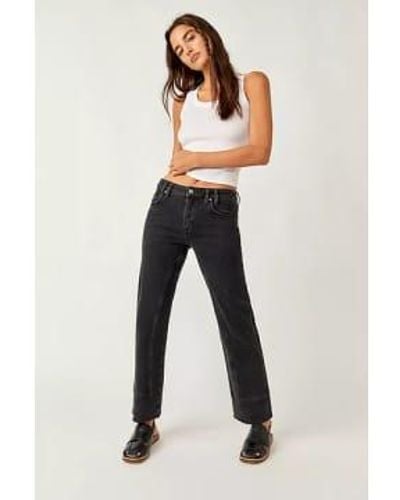 Free People We The Free Risk Taker Mid Rise Jeans Main Squeeze - Blu