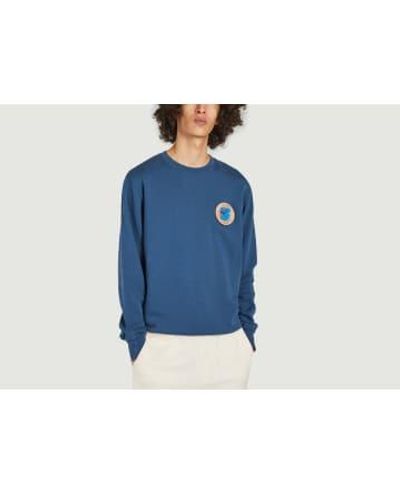 Olow Scratchy Sweatshirt With 3 Embroidered Patches To Scratch Xs - Blue