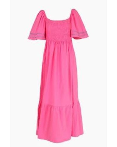 Miss Shorthair LTD Cotton Shirred Maxi Dress - Pink