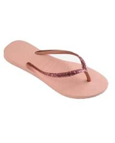 Havaianas Slim Glitter Flip Flops en - Pink