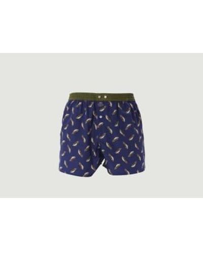 McAlson Cotton Boxer Shorts With Car Pattern S - Blue