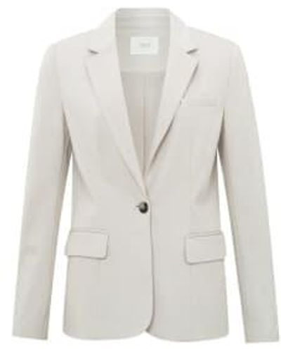 Yaya Jersey Blazer With Long Sleeves - White