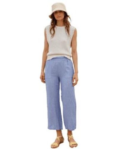 indi & cold Indi And Cold Danny Cropped Trousers In Glacial - Blu