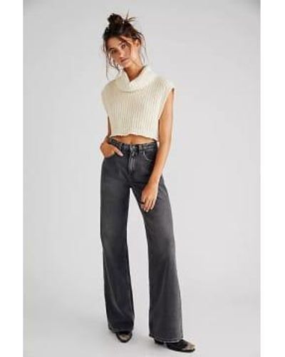 Free People Tinsley Baggy High Rise Jeans Blowout - Blu