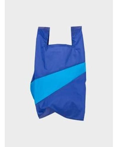 Susan Bijl Le nouveau sac à provisions électriques bleu et ciel bleu moyen