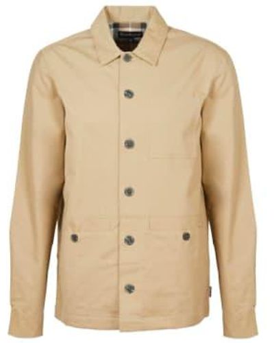 Barbour Newport Canvas Overshirt Washed Stone X-large - Natural