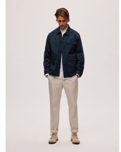 SELECTED Navy Canvas Jacket M - Blue