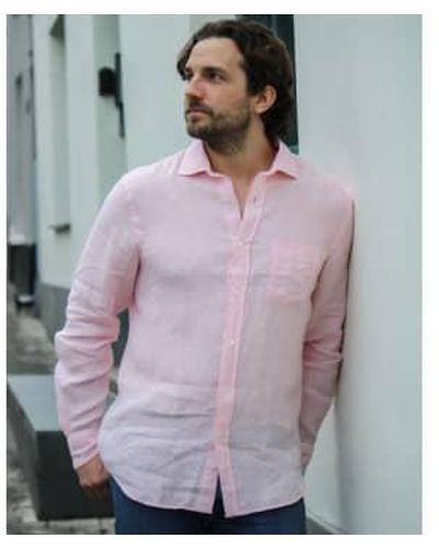 Hartford Camisa lino rosa - Gris