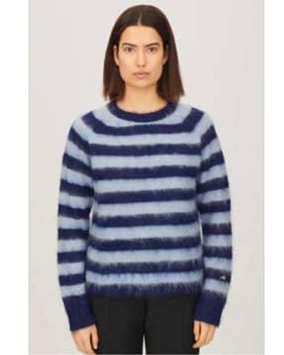 Bella Freud Tonal Stripe Mohair Jumper - Blu