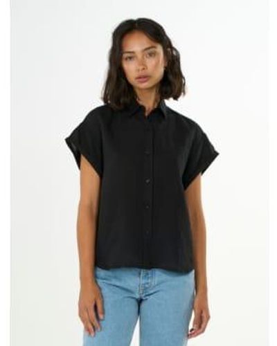 Knowledge Cotton Aster Linen Shirt - Nero