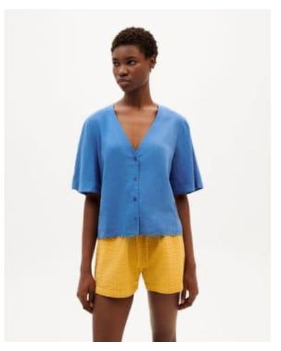 Thinking Mu Blouse chanvre bleu chanvre bleu