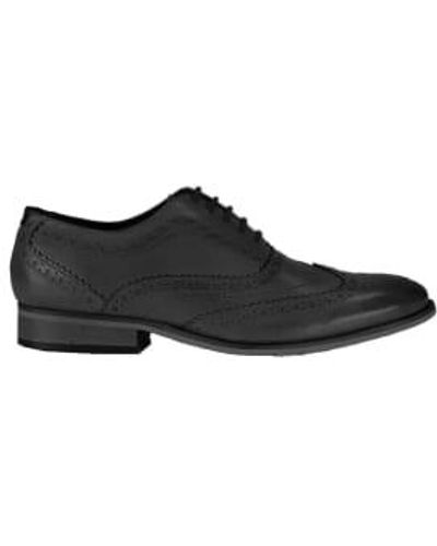 Front Diego Oxford Leather Brogues - Nero