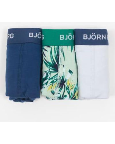 Björn Borg 3 Pack Trunk Boxers In Multi - Blu