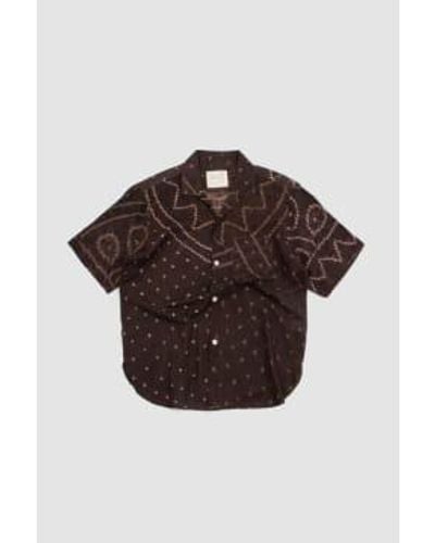 Kardo Ronen Bandhani Ti-Dye Shirt Charcoal - Marron