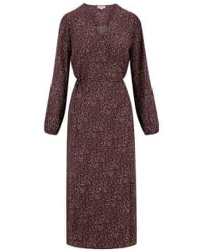 Zusss Robe enveloppe avec marron chocolat imprimé - Violet