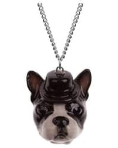 And Mary Elvis The Boston Terrier Head Necklace - Bianco