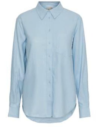 Y.A.S Yas Or Flaxy Ls Linen Shirt Sky - Blu