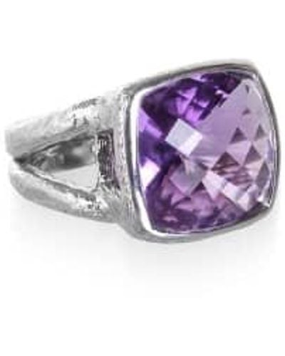 Renné Jewellery Amethyst Iris Ring P - Purple