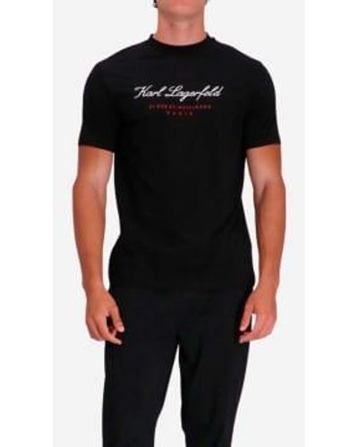 Karl Lagerfeld Camiseta con logotipo de – xl, negro