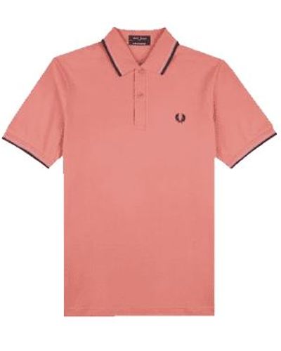 Fred Perry Neugierig original twin tipps polo light & black - Pink