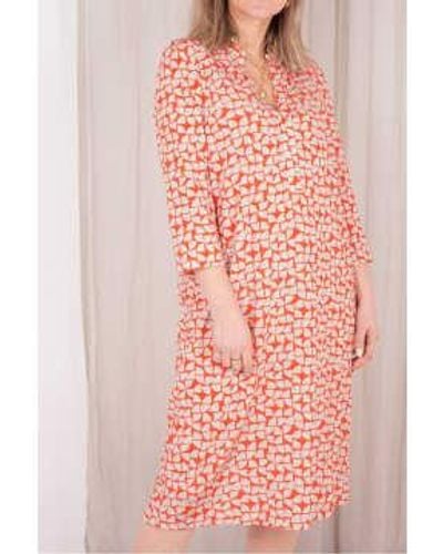 ROSSO35 Printed Jersey Dress In - Rosa