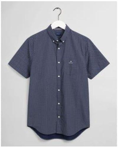 GANT Classic Regular Fit Short Sleeves Micro Dot Shirt S - Blue