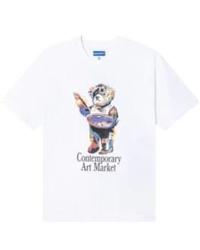 Market Art Bear T-shirt - White