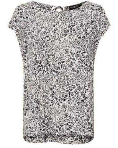 Soaked In Luxury Zaya Top In And White Ditsy Print - Grigio