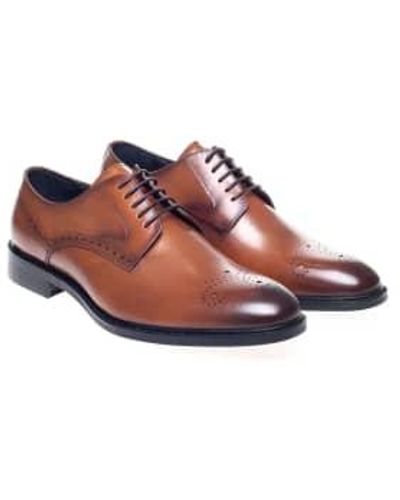 John White Pembroke derby semi brogue shoes - Marrón