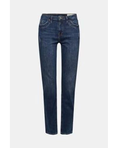 Esprit Jeans Elásticos De Look Vintage, Algodón Orgánico - Azul