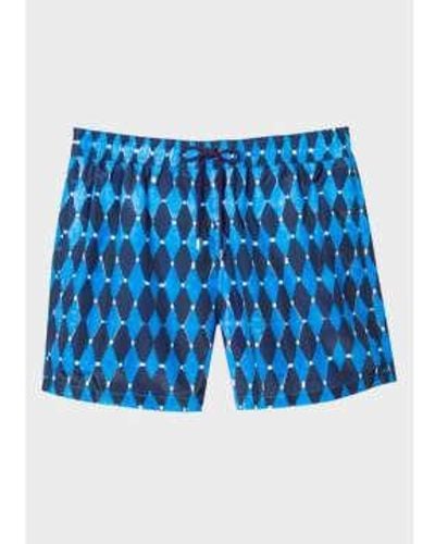 Paul Smith Blue Diamond Print Swim Shorts