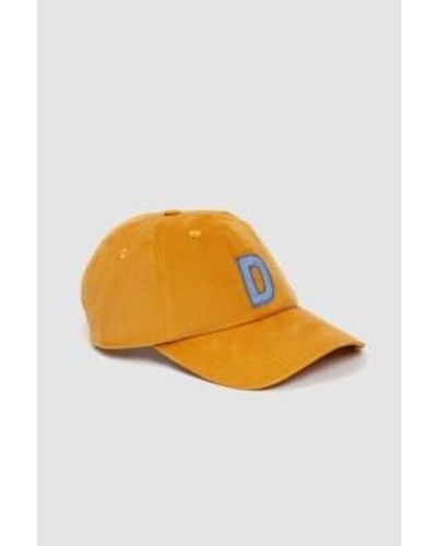 Drake's Drakes Chambray D Applique Baseball Cap - Arancione
