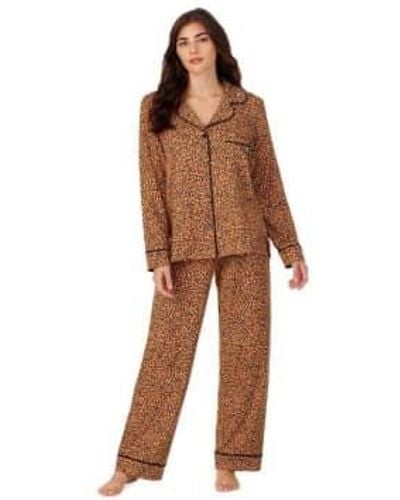 DKNY Notch Collar Pajama Animal - Brown