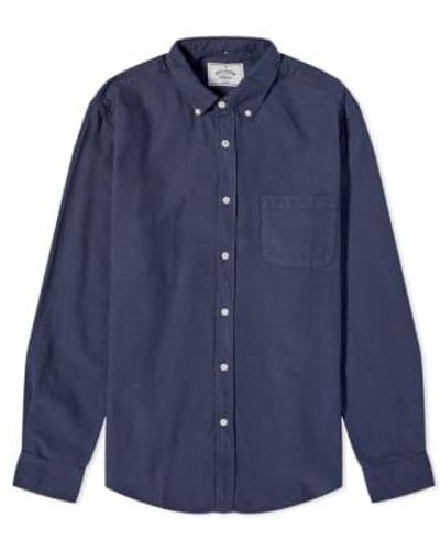 Portuguese Flannel Navy Belvista Shirt S - Blue
