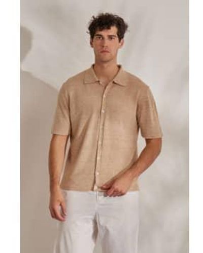 Daniele Fiesoli Button-up Knitted Shirt Sand Medium - Brown