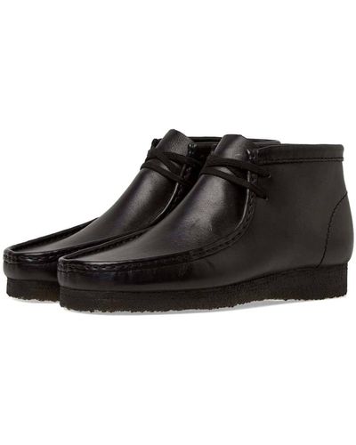 Clarks Wallabee Boot Black Leather - Nero