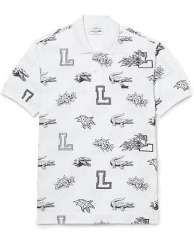 Lacoste Holiday Unisex Polo Shirt Personalized Print - Bianco