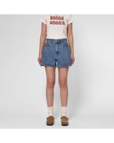 Nudie Jeans Maeve shorts casual wash - Bleu