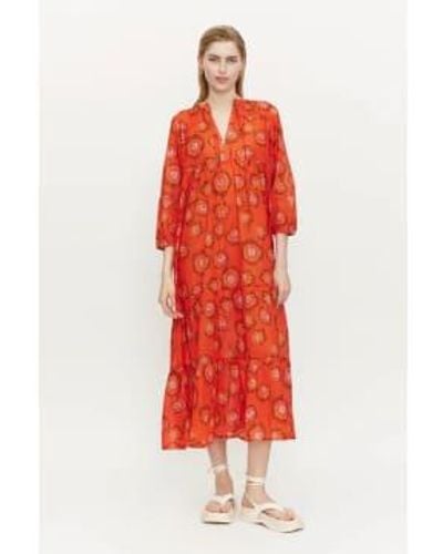 Compañía Fantástica Summer Floral Voil Dress - Rosso