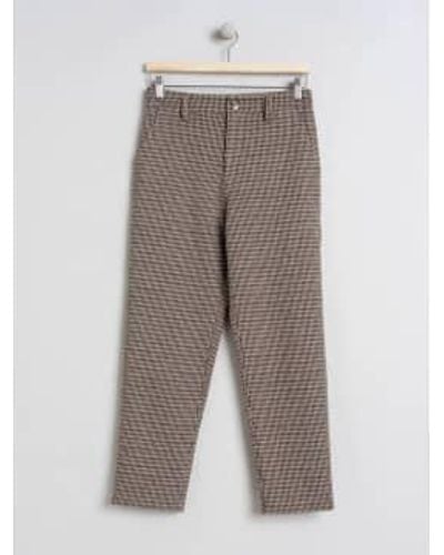 indi & cold M Beige Check Chino Trousers 38 - Grey