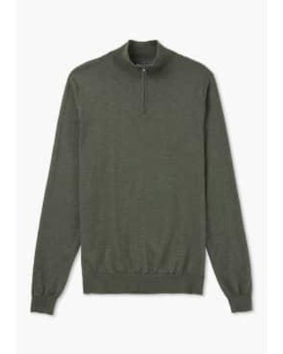 Oliver Sweeney S Curragh Quarter Zip Sweatshirt - Green
