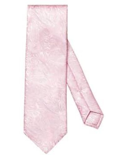 Eton Jacquard paisley silk wedding corbata - Rosa